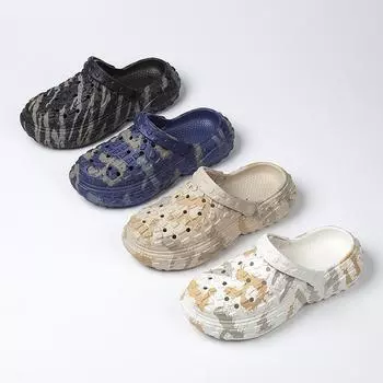 Тапочки унисекс, мужские сабо из ЭВА, легкие садовые туфли с отверстиями, мужские пляжные сандалии, домашняя обувь для ванной, повседневные шлепанцы 40-41 чёрный