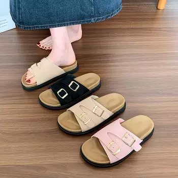 Тапочки увеличивающие рост на толстой подошве женские летние большие размеры новые с юбкой ретро мягкие классные тапочки 35 чёрный