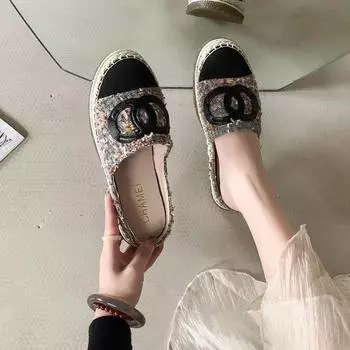 Тапочки Xiaoxiangfeng Fisherman Baotou женские 2025 новые соломенные ленивые полутапочки плоские мокасины повседневная обувь 35