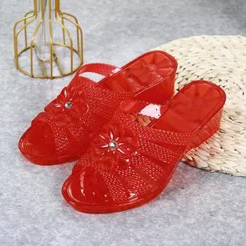 Тапочки, женская летняя обувь, женская повседневная пляжная обувь на плоской подошве, желейные шлепанцы, женские тапочки для ванной комнаты 36 чёрный