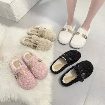 Тапочки женские 2024 года, новые модные повседневные туфли Mao Mao drag fairy wind one pedal gentle Doudou shoes tide 35 белый