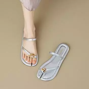 Тапочки женские летние балетки 35 серебряный