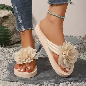 Тапочки женские летние модные шлепанцы с цветочным принтом нескользящая мягкая подошва пляжная обувь для отдыха на море сандалии женские 36