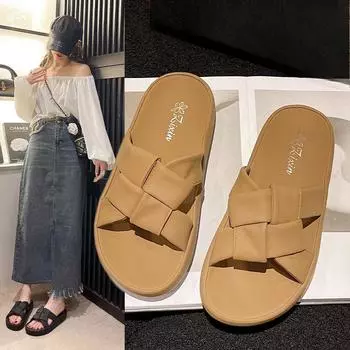 Тапочки женские летние новые модные повседневные босоножки на платформе женские 35