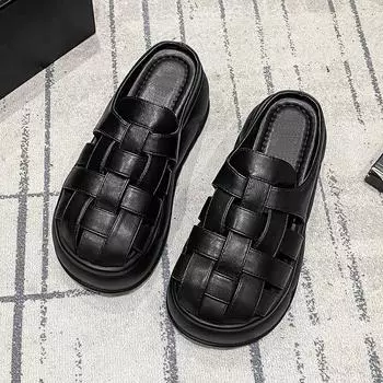 Тапочки женские летние новые толстые полые женские тапочки с кексами 35