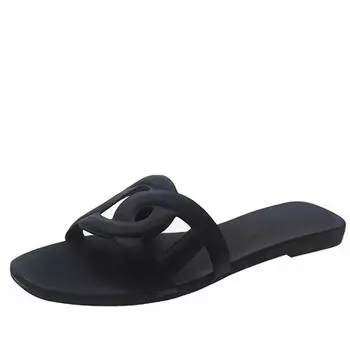 Тапочки женские летние новые верхняя одежда домашняя корейская повседневная тапочки модные женские тапочки большие размеры 35 винный