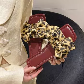 Тапочки женские летние замшевые банты с открытым носком модные женские сандалии женские повседневные тапочки шлепанцы толстые подошвы шлепанцы 35