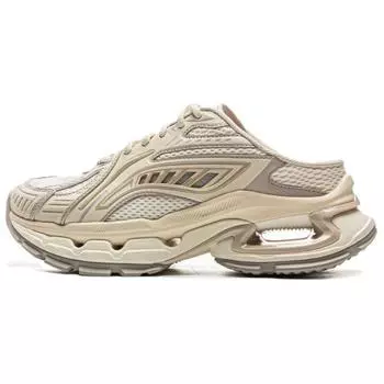 Тапочки женские Li Ning Fierce Steed Rebound с открытым носком, противоскользящие, износостойкие, бежевые AZGV060-1 35
