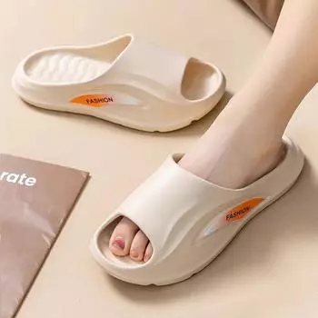 Тапочки женские с толстой подошвой из ЭВА, летние, для улицы, дома, ванной, нескользящие, удобные, для отдыха пар 36 белый