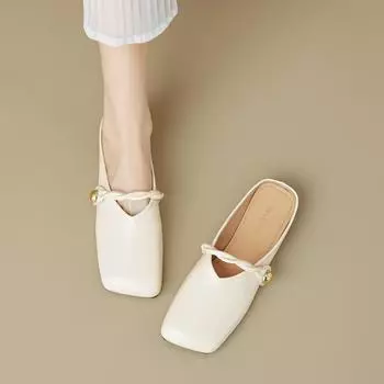 Тапочки Женские тапочки на плоской подошве 35 абрикосовый