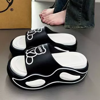 Тапочки женские Высококачественные Новые Нескользящие Домашние Мягкие Толстые Непромокаемые Простые 36-37