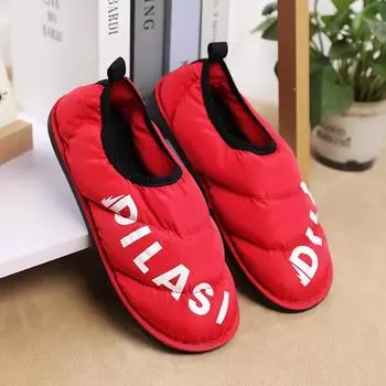 Тапочки зимняя домашняя обувь легкая круглая обувь для пар водонепроницаемая нескользящая износостойкая новая плюс бархат сохраняют тепло 36-37 чёрный