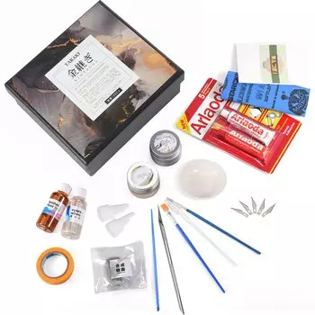 TARAKI Kintsugi Broken Pottery Kanatsugi 19 Piece Kintsugi Starter Gold and Silver Urushi Epoxy Synthetic Инструкция по эксплуатации Легко понять, даже