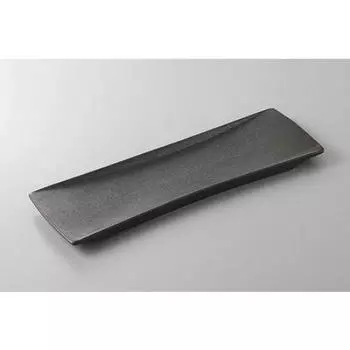 Тарелка AyuSaury, черная матовая тарелка Sanma [31 x 10 x 1,7 см] для ресторанов, гостиниц, японской столовой посуды, ресторанов, коммерческого использования