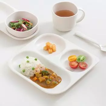 Тарелка детская Tackaon Nemo Ecozen из 3-х предметов, самонаводящаяся тарелка, миска для детского питания, столовая посуда ivory