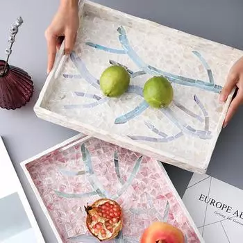 Тарелка для хранения, поднос из натуральной ракушки French Light Luxury, поддон для отходов, фруктовая тарелка для гостиной, спальня, украшение для дома коричневый