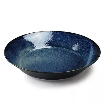 Тарелка для карри Aito Aito Seisakusho, тарелка для пасты, 21 см, темно-синяя, Mino Ware, можно мыть в посудомоечной машине, можно использовать в микроволновой печи, сделано в Японии, 517016 «Натуральный цвет», прибл.