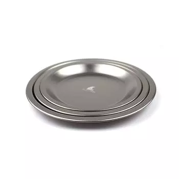 Тарелка для кемпинга на открытом воздухе, титановая тарелка Tsubame Sanjo, набор из 3 предметов, сделано в Японии, столовая посуда, плоская тарелка, сервировочная тарелка, круглая форма, соло, банка Peaks Trees серебряный