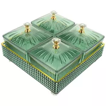 Тарелка для орехов, отделение для закусок, контейнеры для еды с крышками, подносы, блюдо для закусок из сухофруктов прозрачный