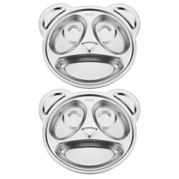 Тарелка для сервировки еды Детские разделительные тарелки Ужин Дети Разделенные подносы из нержавеющей стали Закуска