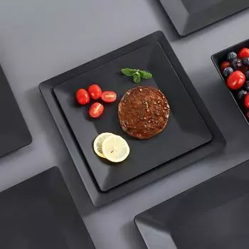 Тарелка для стейка Западная тарелка Тарелка с макаронами Тарелка Домашняя тарелка Посуда в стиле вестерн Small steak plate чёрный