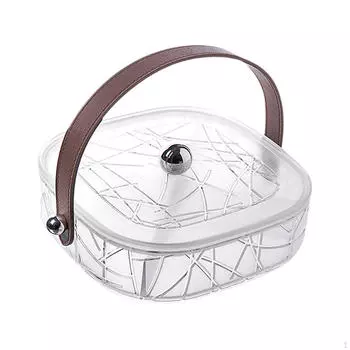 Тарелка для сухофруктов, конфетница с крышкой-ручкой, креативная коробка для хранения продуктов, разделенные сервировочные тарелки 25.2cmx8.7cm