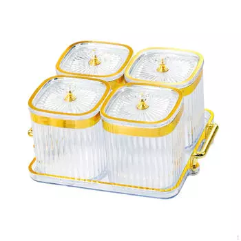 Тарелка для сухофруктов, разделенная на порции, скандинавская тарелка для закусок, конфетница с крышкой для дома, столовая transparent