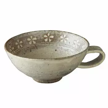 Тарелка для супа Koyo Pottery Hanamishima Fuchihana 20811