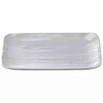 Тарелка для суши Длинная квадратная Большая Тарелка для сервировки Сокровище Белая Аква Тарелка Сделано в Японии J-kitchens (Прямоугольная пластина) 8-дюймовый Ударопрочный