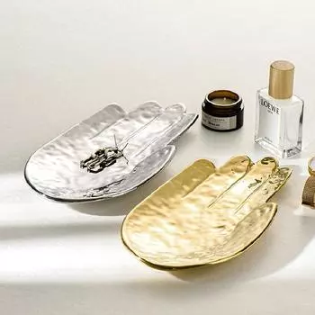 Тарелка для украшений Hammer Palm, керамическая тарелка для хранения вещей, веранда, ключница, украшение для дома, настольный декоративный поднос белый