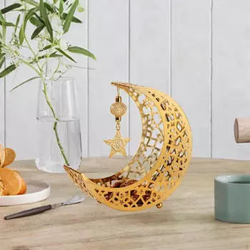 Тарелка для ужина Ид Мун Поднос Мубарак Сервировка еды Исламская выпечка для печенья 17.5cmx7cmx18cm