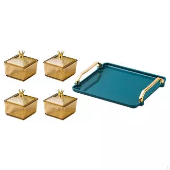 Тарелка для закусок из сухофруктов, многофункциональное разделенное сервировочное блюдо, блюдо для конфет и орехов с крышкой коричневый