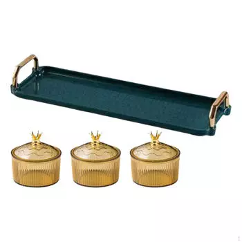 Тарелка для закусок из сухофруктов, сервировочное блюдо с 3 решетками, блюдо для конфет и орехов с крышкой для коричневый