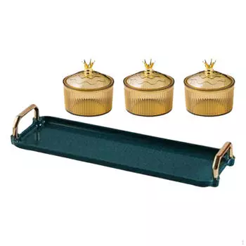 Тарелка для закусок из сухофруктов, сервировочное блюдо с 3 сетками, блюдо для конфет и орешков с крышкой коричневый