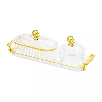 Тарелка для закусок из сухофруктов, сервировочный поднос, блюдо для конфет и орешков в стиле скандинавии с крышкой, ящик для хранения на кухне clear S