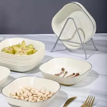 Тарелка для закусок, конфетница, пластиковая гладкая поверхность, тарелка для закусок и фруктов для кухни, плоское дно, блюдо для плевания костей, идеально подходит для сервировки