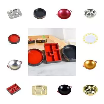 Тарелка для закусок Ролевые игры Кулинарные игрушки Горшок Мини-посуда Игрушечная кухонная утварь Дети silver-snack plate