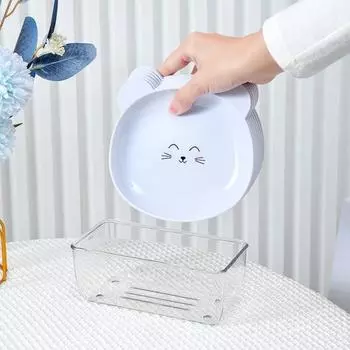 Тарелка для закусок Yousheng с милым рисунком медведя, легко моется, складная, с закругленными краями, многоцелевая пластиковая тарелка для фруктов, экономящая место, кухонная посуда коричневый