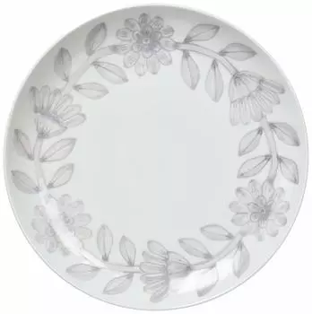 Тарелка для запекания Hasamiyaki Nishiyama, диаметр 27 см, фарфор цвета «ромашковый серый», можно использовать в микроволновой печи и мыть в посудомоечной машине, сделано в Японии, прибл. серый