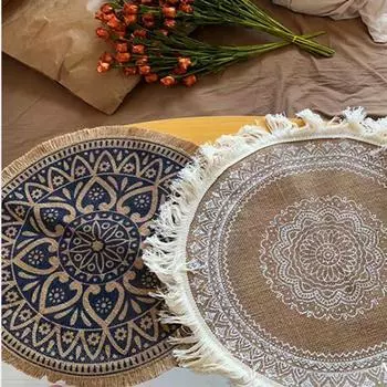 Тарелка Домашний Декор Круглая Вышивка Кухонные Принадлежности Подставки Под Чашки Кофе Настольная Подставка Под Приборы 4
