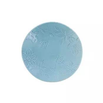 Тарелка EAST table Бирюзовая 16,5 см Цветочный узор Сделано в Японии Подходит для использования в микроволновой печи Можно мыть в посудомоечной машине 712-035-02