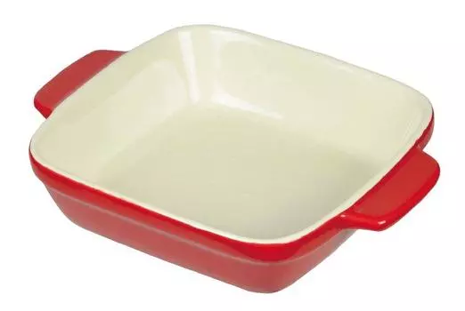 Тарелка глубокая Pearl Metal Oven Chef, жаропрочная, 14 x 14 см, красная, L-1817 красный