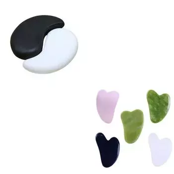 Тарелка Гуаша Керамическая Багуа, Нефритовая Тарелка Гуаша, Розовый Кристалл Рог Быка в форме Сердца Обсидиан Кварц Камень Сююй Бело-Зеленая Тарелка Гуаша