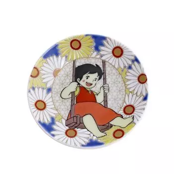 Тарелка Heidi Kutani Ware Made in Japan Swing Hokuriku Traditional Craft Heidi Girl from Alps Тарелка Столовая посуда Разделитель тарелок Цветочный узор