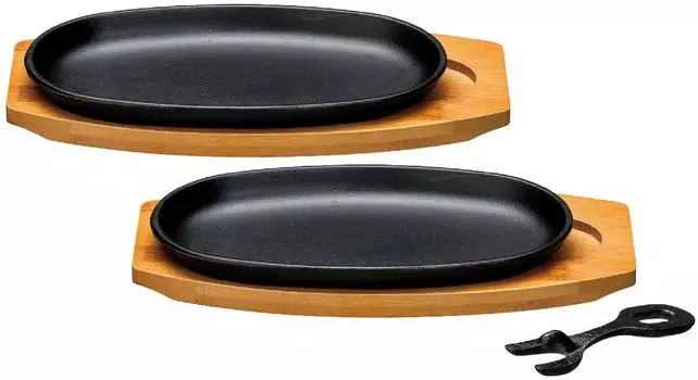 Тарелка Ishigaki из чугуна, овальная, черная Ширина x Глубина 135 x Высота см Деревянная Ширина 28 см x Глубина см x Высота см Общая длина см Тарелка для стейка с дном чёрный