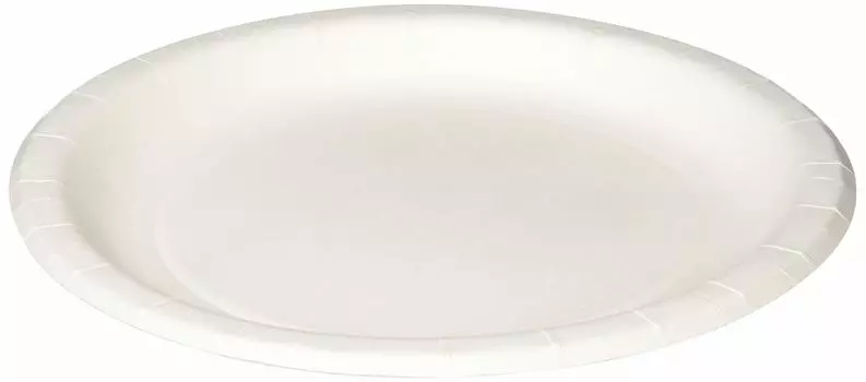 Тарелка из натуральной целлюлозы Paperware 17 см 100P Толстая Тип Микроволновая печь Теплая OK белый