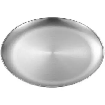 Тарелка из нержавеющей стали 304 Ins Cafe Поднос Круглая корейская тарелка Обеденная тарелка Блюдо на кости 14cm