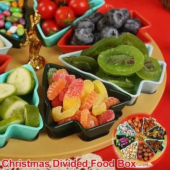 Тарелка креативная вращающаяся керамическая бамбуковая деревянная рождественская елка сухофруктовая тарелка закуска блюдо для еды набор столовых приборов украшение дома