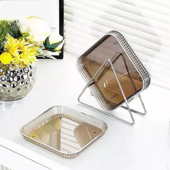 Тарелка обеденная на 6 предметов, поддон для остатков пищи с держателем, штабелируемая тарелка для костей, походное сервировочное блюдо серый