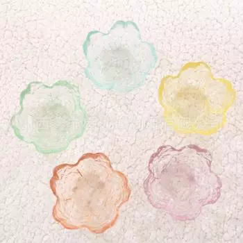 Тарелка с цветущей вишней, стеклянная декоративная тарелка, тарелка с эфирным маслом, стеклянная тарелка для соуса, приправа, маленькая миска 1PCS розовый